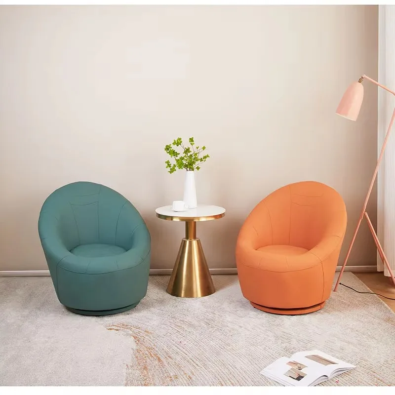 أريكة كسولة بو الجلود كرسي واحد صالة غرفة المعيشة التفاوض أريكة مكتب دراسة الكمبيوتر الترفيه خشب متين الأرائك الدوارة