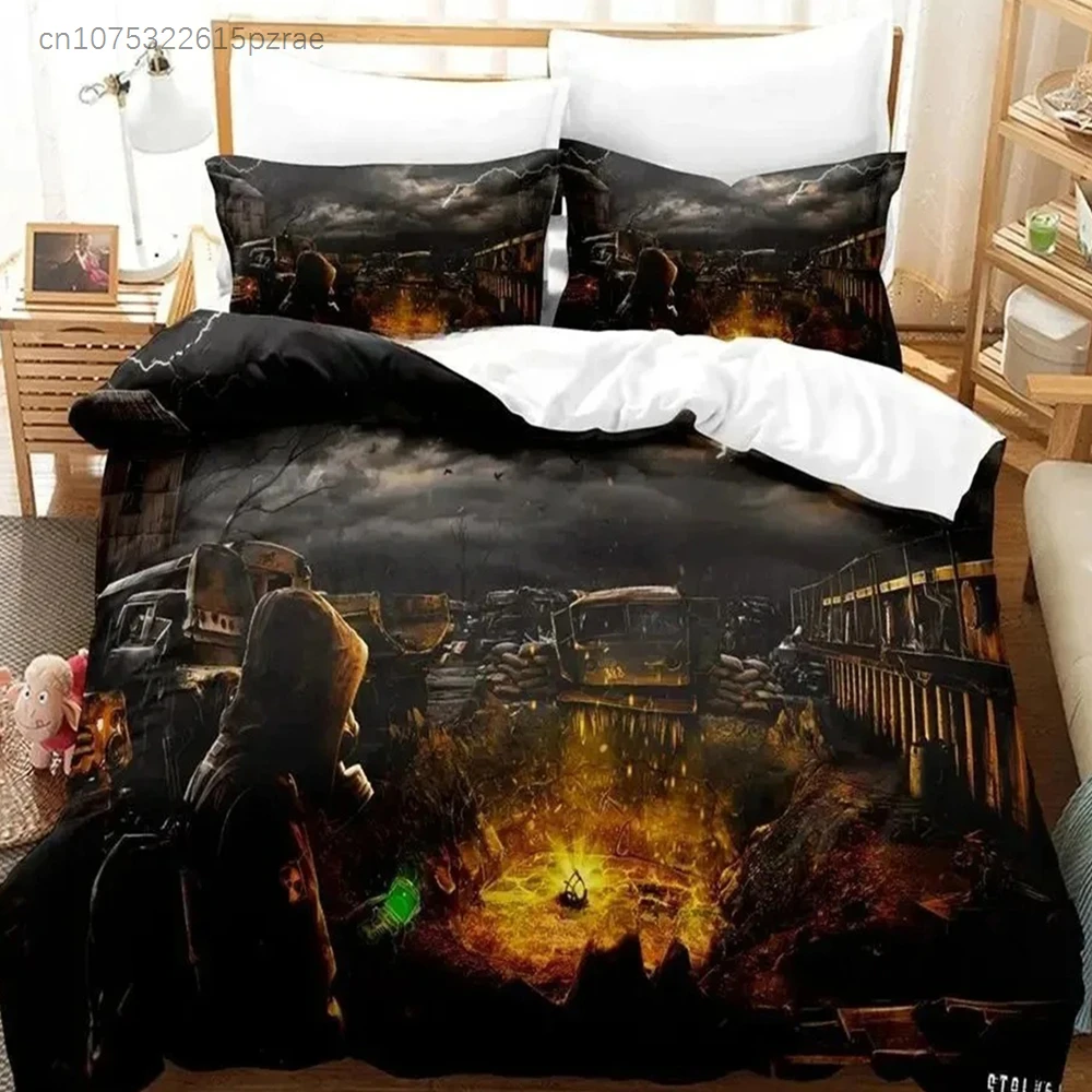 Game S.T.A.L.K.E.R. 2 Heart Of Chernobyl Bedding Set Cartoon Anime three-piece Set Adult Boys Bedroom Duvet Cover Sets