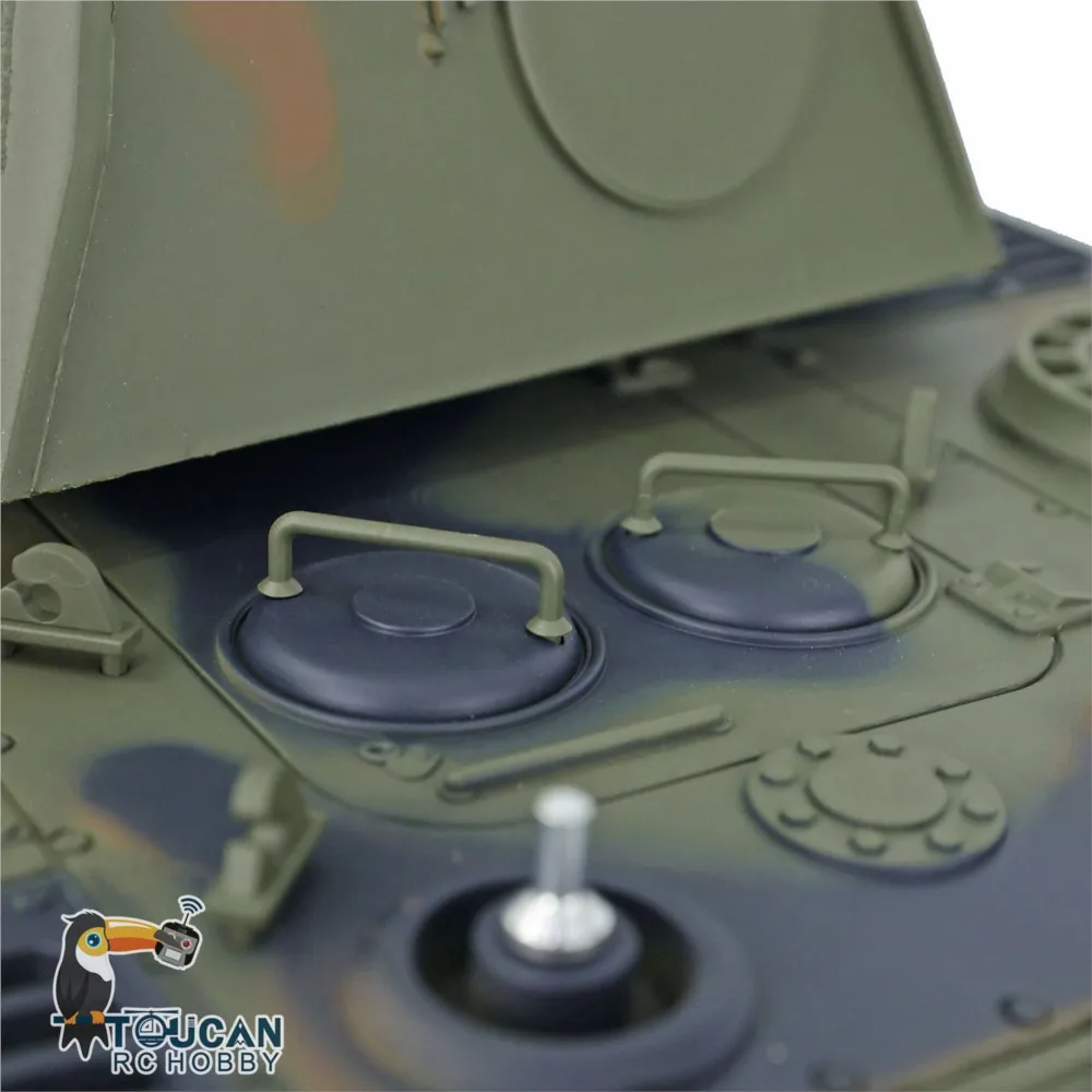 Czołg RC Heng Long w skali 1/16, wersja tuningowana 7.0 Panther RTR 3819, metalowe gąsienice i koła, zabawki RC, model, prezenty, TH17291