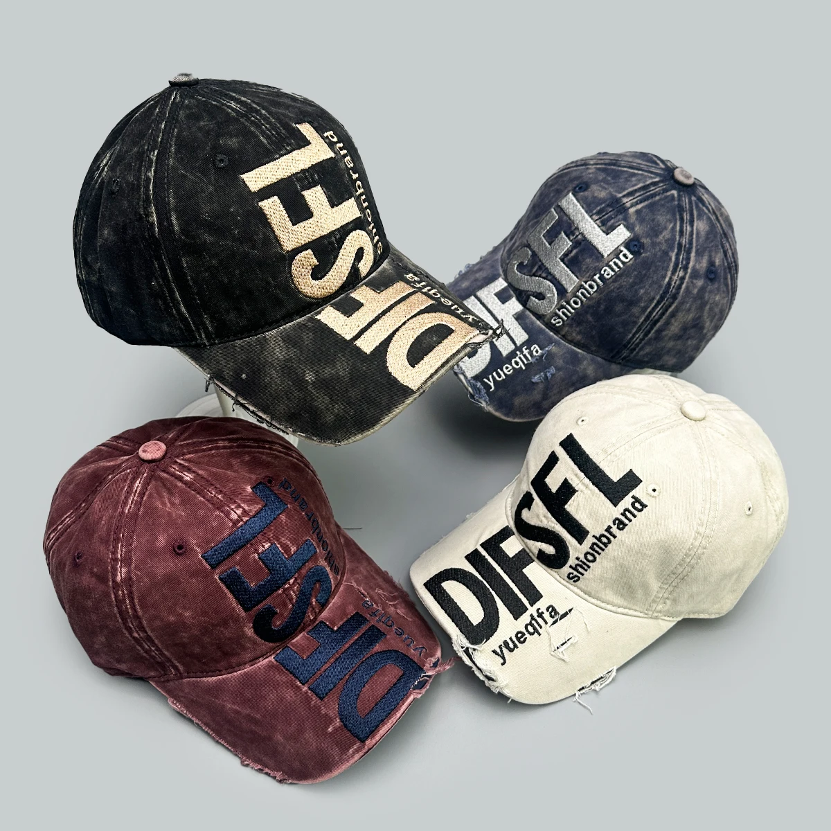 

Новые персональные бейсболки Bandhnu с вышитыми буквами DIFSFL для мужчин и женщин, модные солнцезащитные кепки с разбитым стилем, универсальные фуражки
