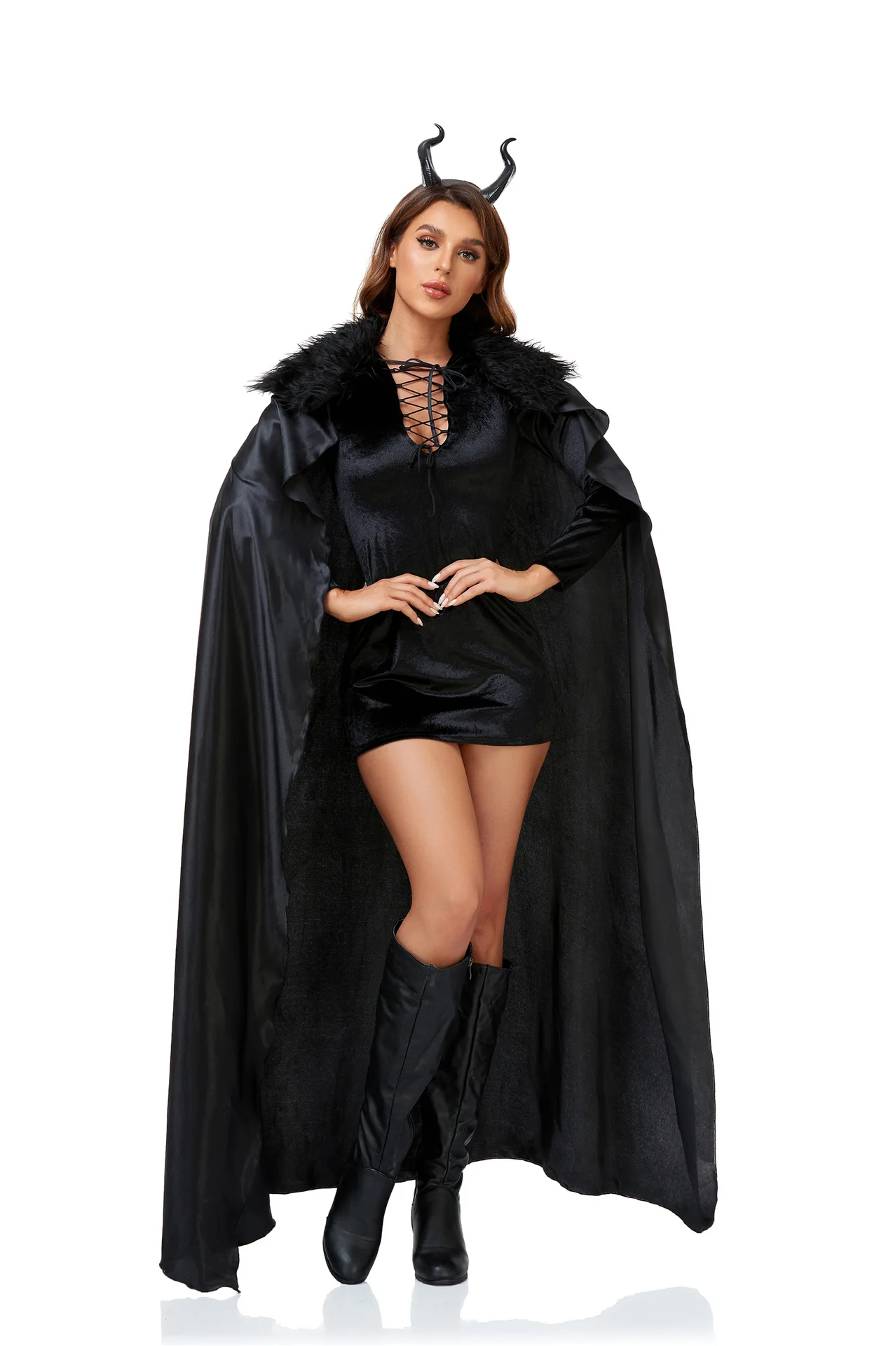 Costume da travestimento fantasia strega Cosplay di Halloween