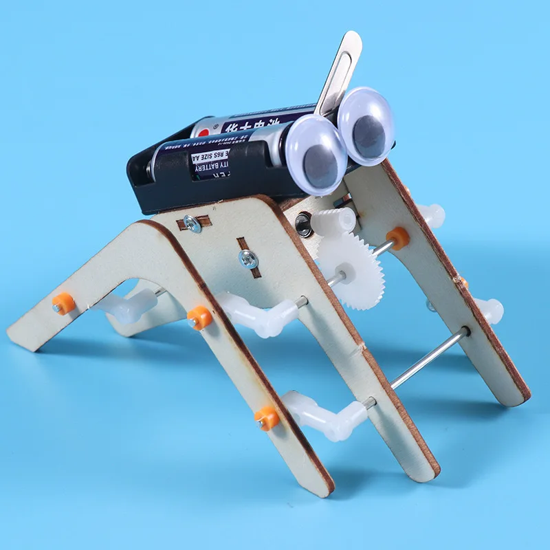 Imagination DIY Handmade Walking Spider Robot Bionic Robot Assemble Model Science Technology Education Experiment Kit Wooden