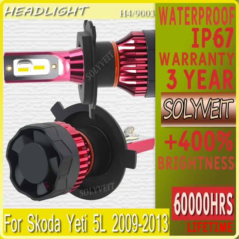 

Long Life Easy Fit High-Brightness Energy Efficient Waterproof IP67 H4 LED HEADLIGHT For Skoda Yeti 5L 2009 2010 2011 2012 2013
