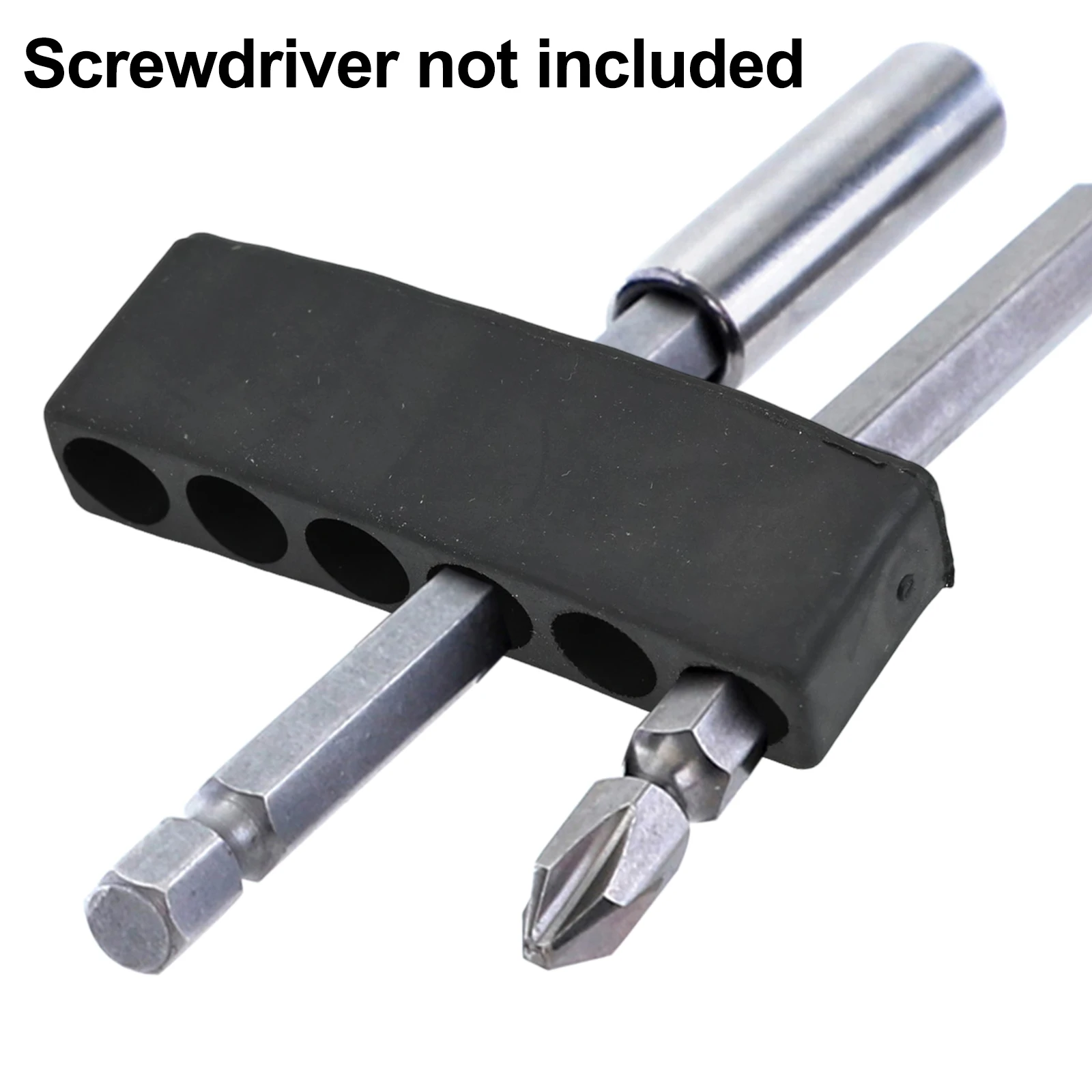 Black Screwdriver Bit Holder 1 4 Inch Compatibility Lightweight Storage Case Plastic Construction For Professional Work