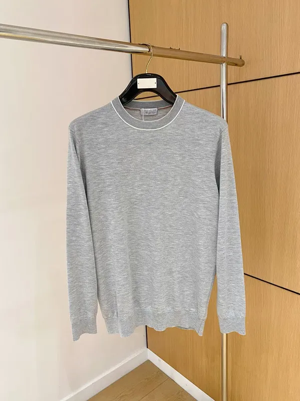 

Italian BC old money style 25 spring and autumn round neck simple long sleeve knitted casual sweater