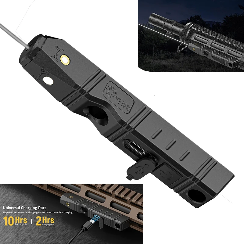 

CVLIFE Tactical Infrared Laser Sight for Rifle Low-Profile Sight Rechargeable Strobe Compatible with M-Lok Rail for Night Vision