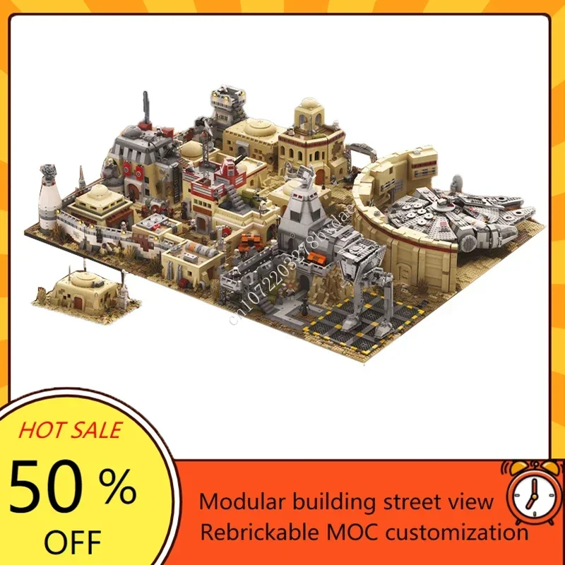 31093PCS MOC Space War Modular Tatooines Houses SpacePort Hangar Building Block Desert Cantina Super-set Model Brick Toy Gifts