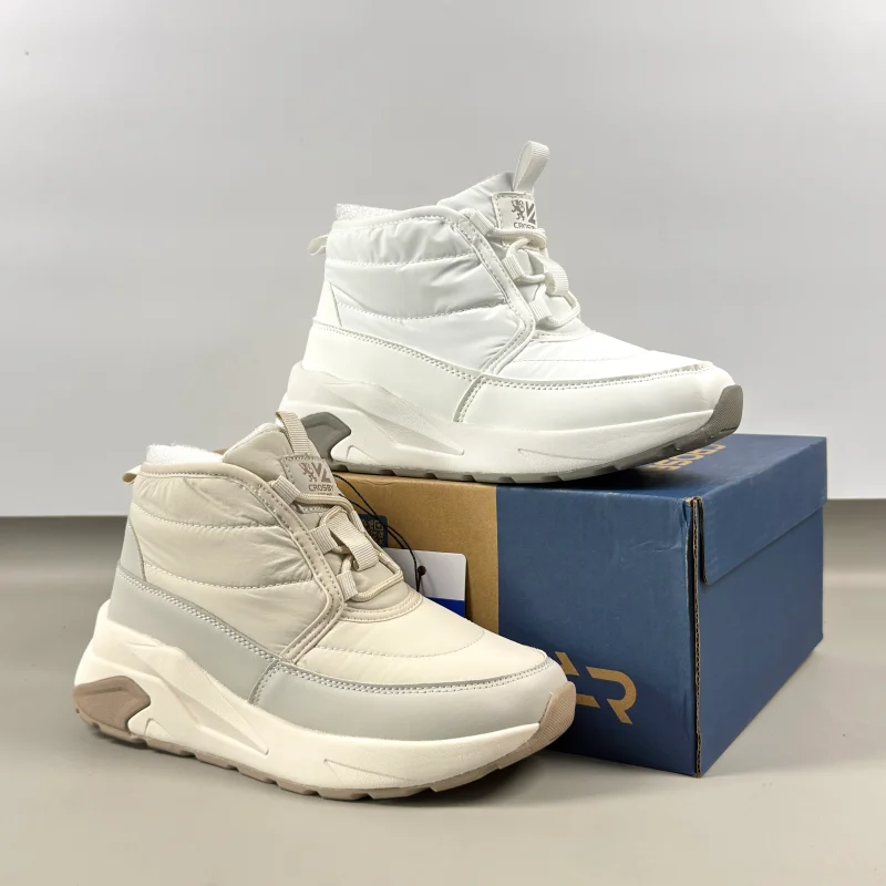 

Women's Winter Wool Blend Fce Lined Warm Waterproof Anti-slip Snow Boots Casual Mid-Calf Ultra-fiber Booties Ro Leather