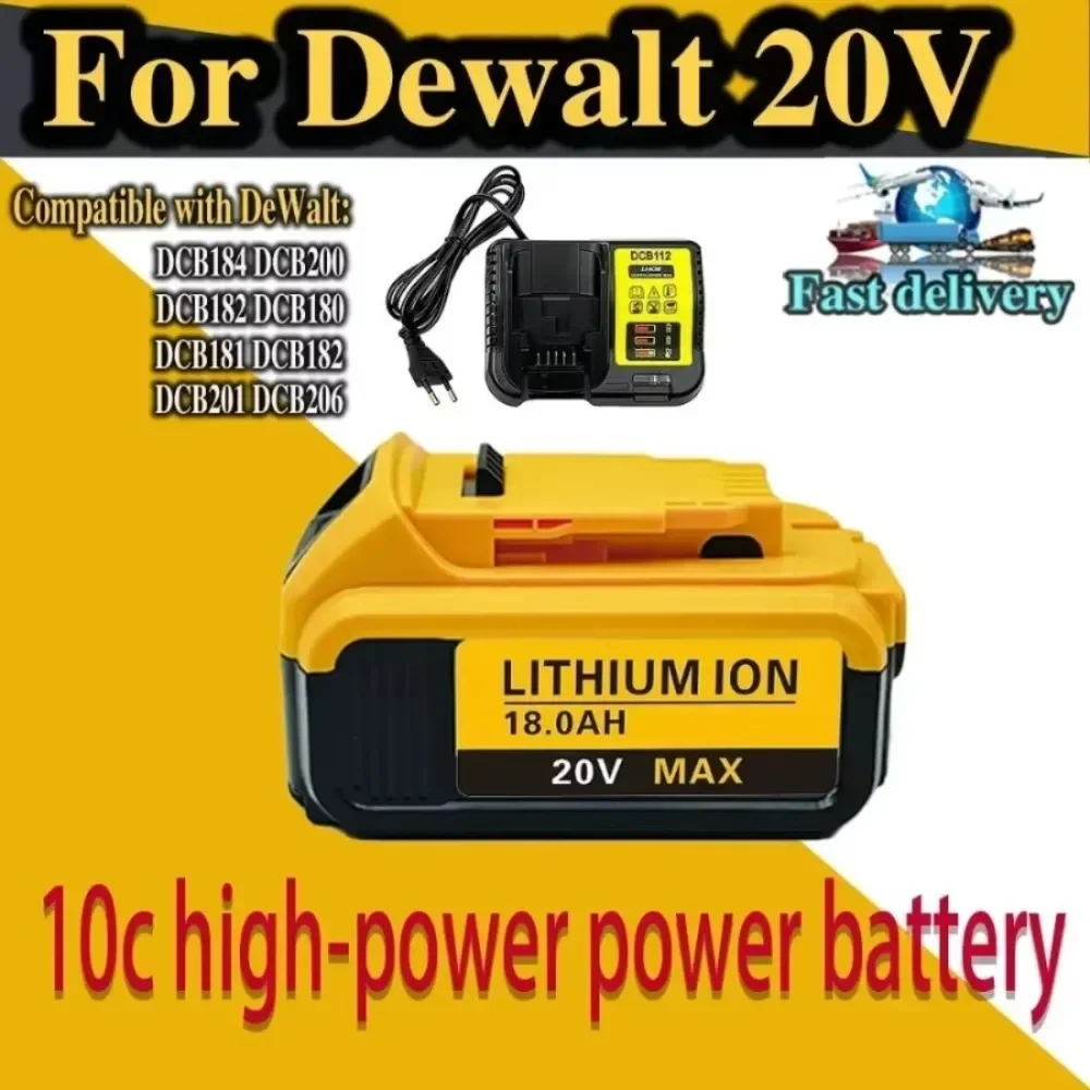 For Dewalt Power Tool Battery Replacement, 18V, Maximum 20V, 18.0Ah, DCB200，Eddie Ion，DCB205，DCB201，DCB203