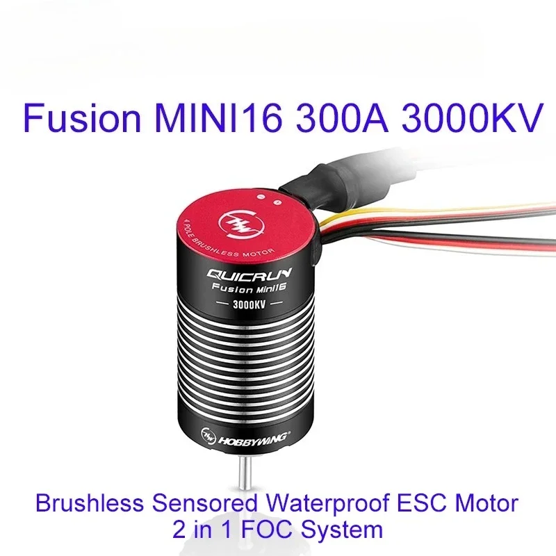 UniFly1pcs QuicRun Fusion Mini16 30A 3000KV Brushless Sensored Waterproof Motor ESC 2-IN-1 FOC for 1/16 1/18 RC Car Crawler