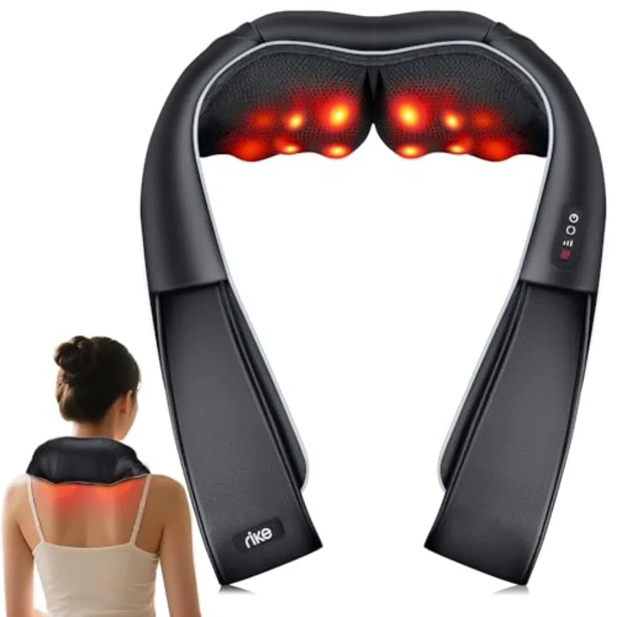 

Shiatsu Neck Massager with Heat Electric Back Massager for Pain Relief Deep Tissue 3D Kneading Massage Pillow for Home Office a