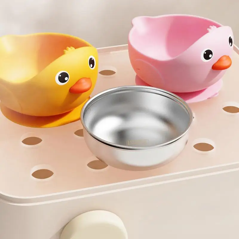 Baby Suction Bowls Cartoon Food Container For Kids Shock-Resistant Anti-Slip Baby Bowls For Self-Feeding Practice First Solids