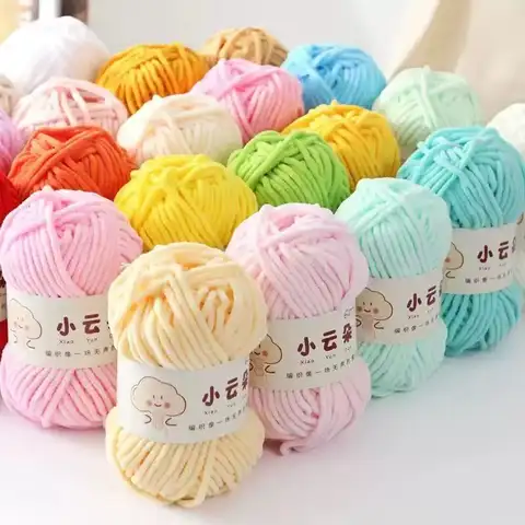 50g/Roll Chenille Yarn for Crochet Solid Color Soft Warm Chenille Yarn for Amigurumi Craft Knitting Baby Blankets Plush Toys