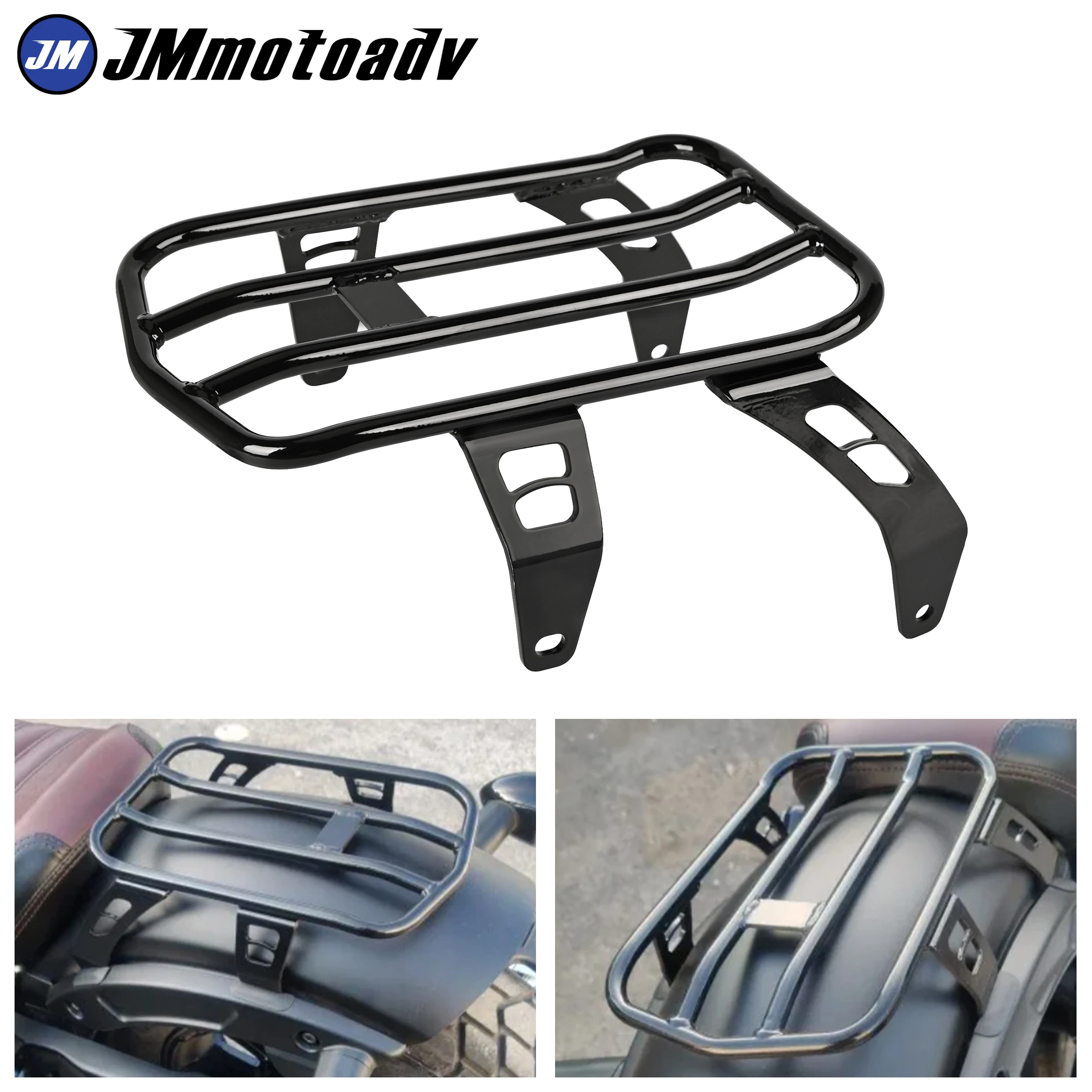 Motorcycle Rear Solo Seat Fixed Luggage Rack Support Shelf Rear Shelf Fits For Indian Scout Bobber/Bobber Sixty/Twenty 2018-2024