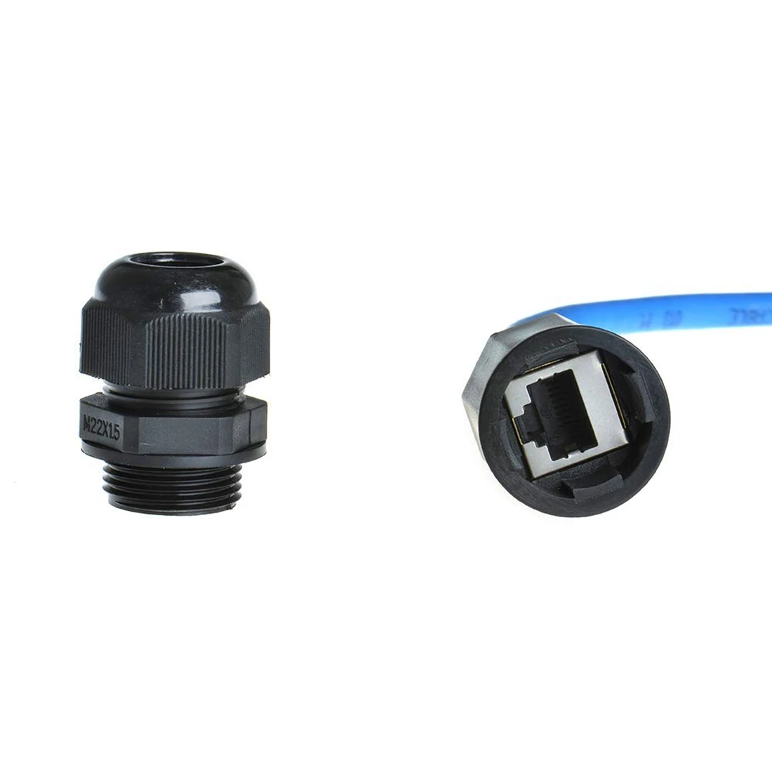 ABNM 2 قطعة RJ45 مقاوم للماء Cat5/5E/6 8P8C موصل IP67 إيثرنت LAN كابلات الموصلات رأس مزدوج مع درع Cat6