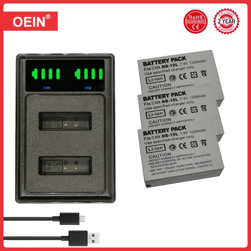 4Pcs NB-10L NB 10L NB10L Digital Battery for Canon G1X G15 G16 SX40HS SX50HS SX60HS SX40 SX50 SX60 Camera