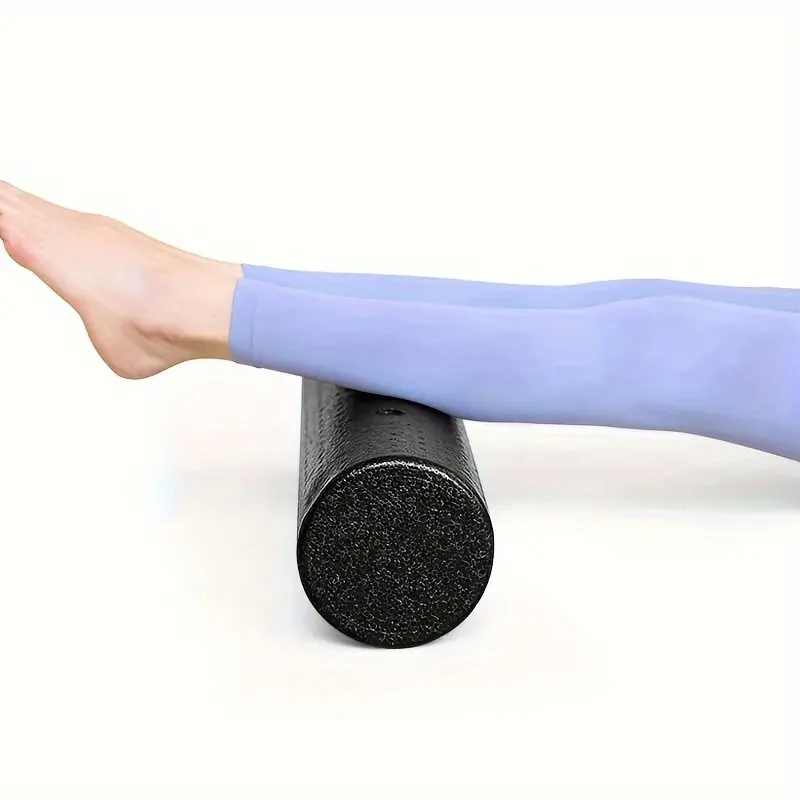 Foam Shaft EPP Solid Yoga Pole Fitness Muscle Relaxation Roller Massage Stick Glossy Black Roller (30*15cm)