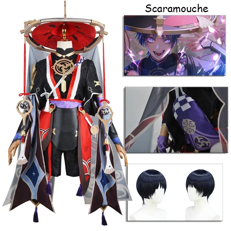 

Genshin Impact Fatui Balladeer Cosplay Anime Kunikuzushi Outfit Costume Uniform Wig Halloween Festival Party Clothes Uniform