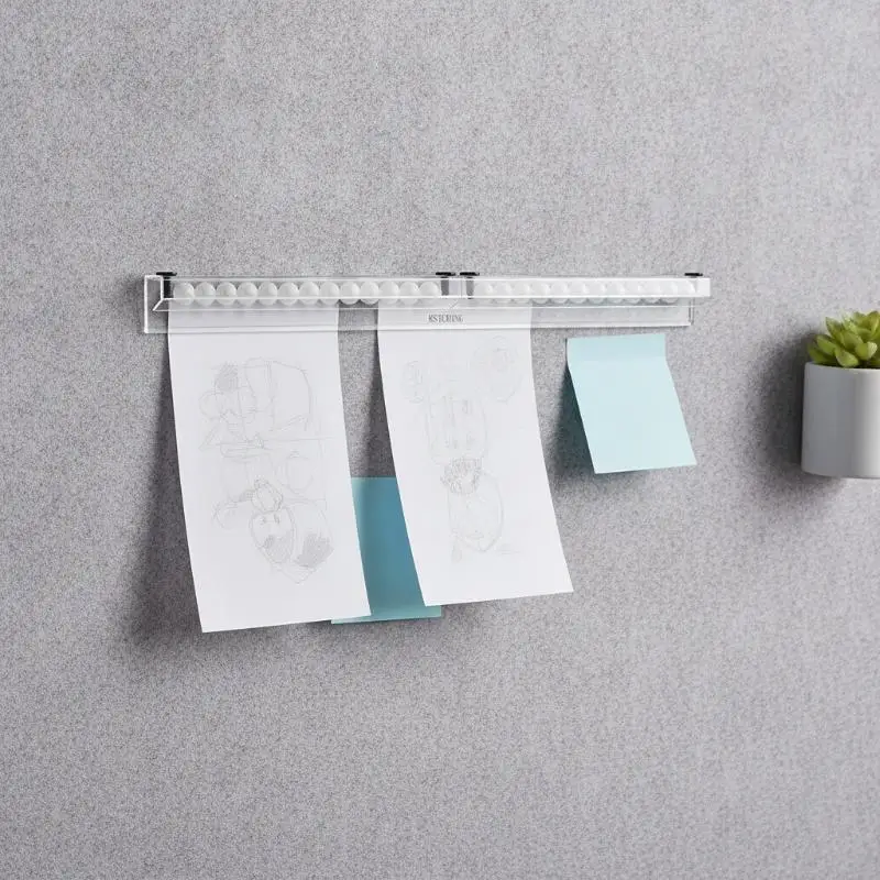 Self-adhesive Aluminum Receipt Clip Wall-mounted Takeout Ticket Holder Durable for Cafe Restaurant Bill Storage