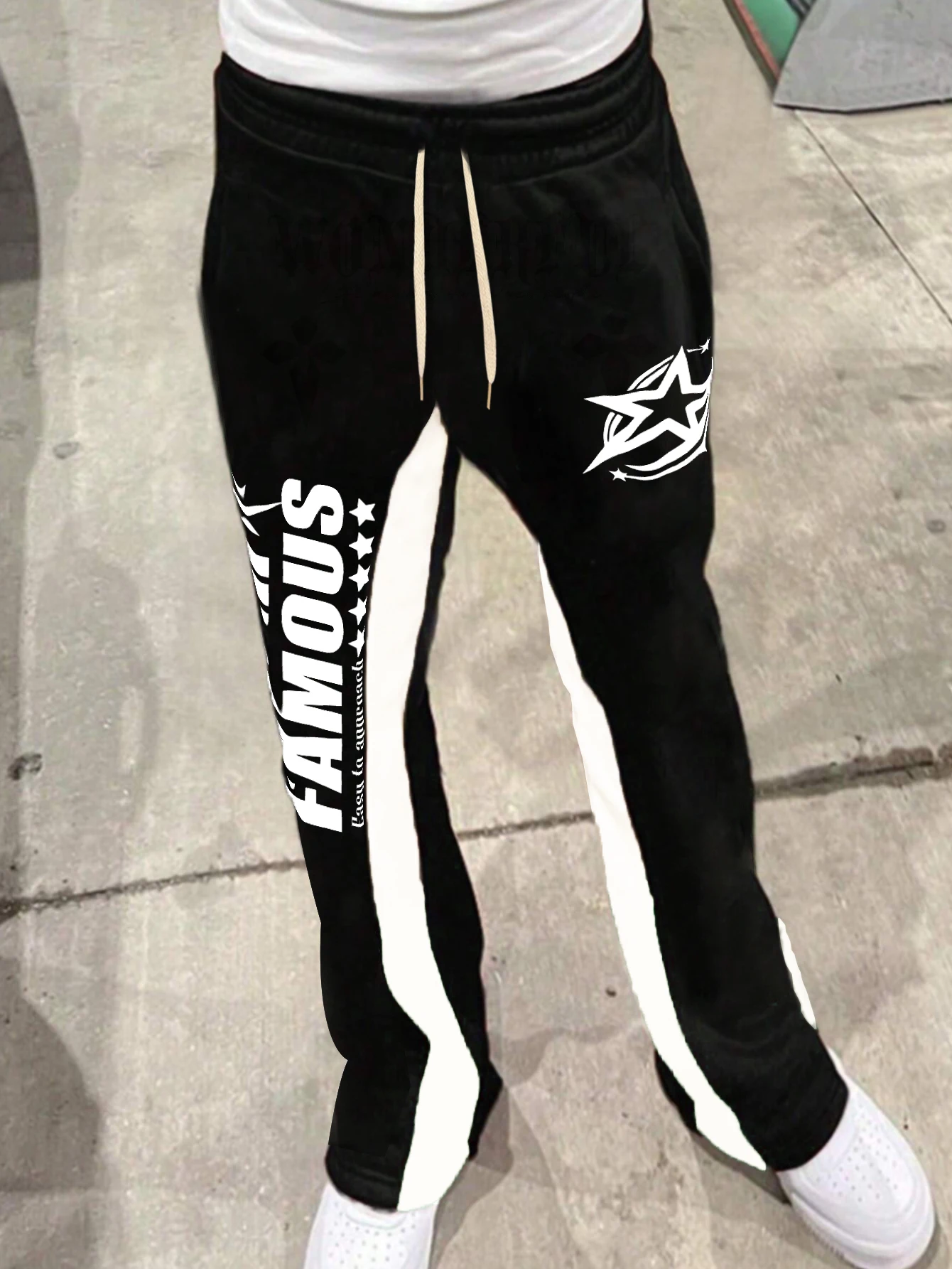 

Men's Trendy Brand American Street Style Incredibly Versatile and Fashionable All - Match Printed Casual Micro Flared Pants