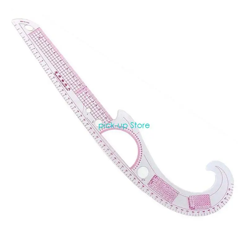 Q5WA Righello da cucito multifunzione Righello per francesi in plastica trasparente misura Righello per design