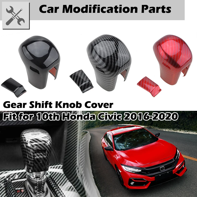 

Rhyming Gear Shift Knob Cover Head Trim Sticker Fit For Honda Civic 2016 2017 2018 2019 2020 2021 10th Car Accessories