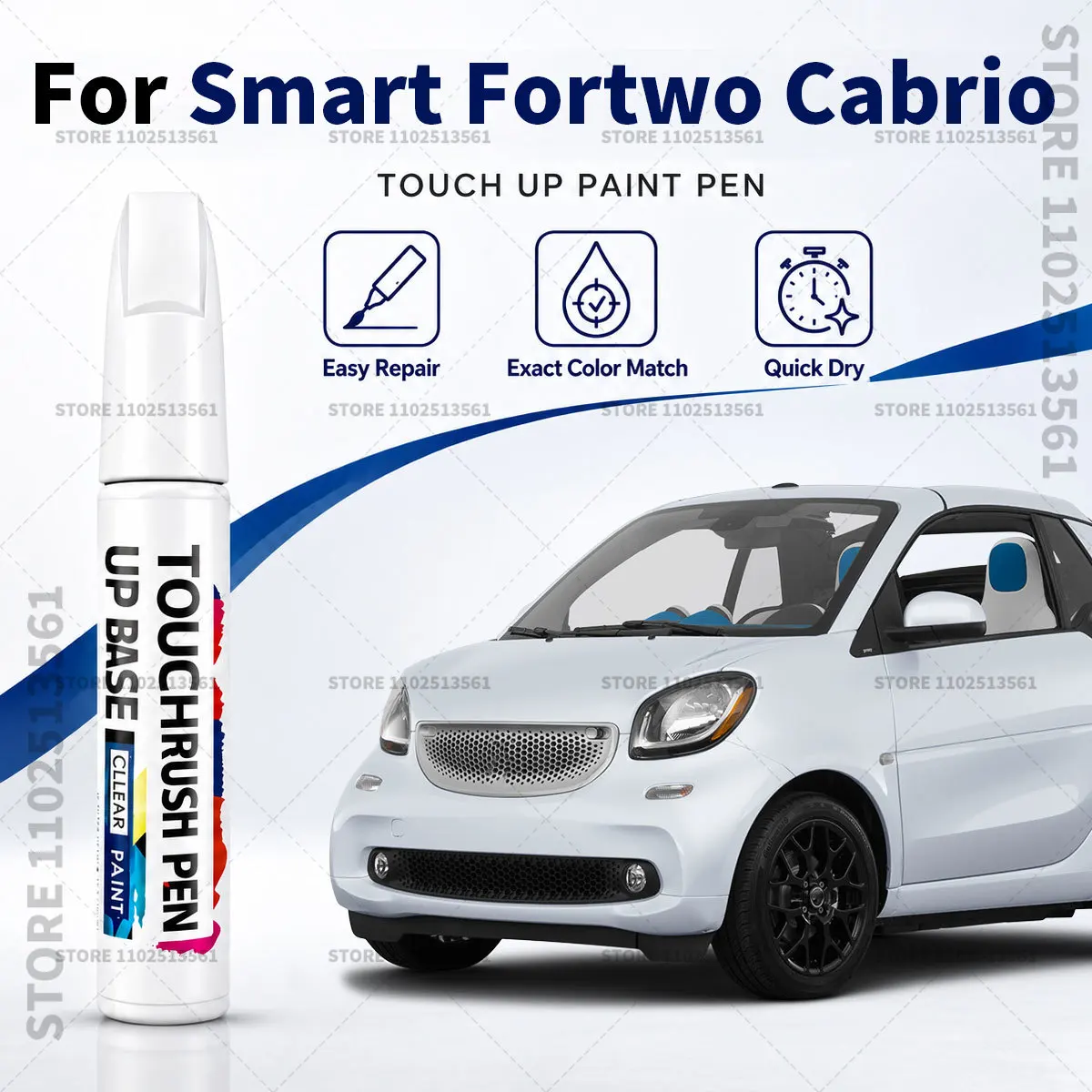 Automotive Paint Pen Car Scratch Remover Touch Up Repair Pen DIY Vehicle Paint Repair Tool Accessories For Smart Fortwo Cabrio