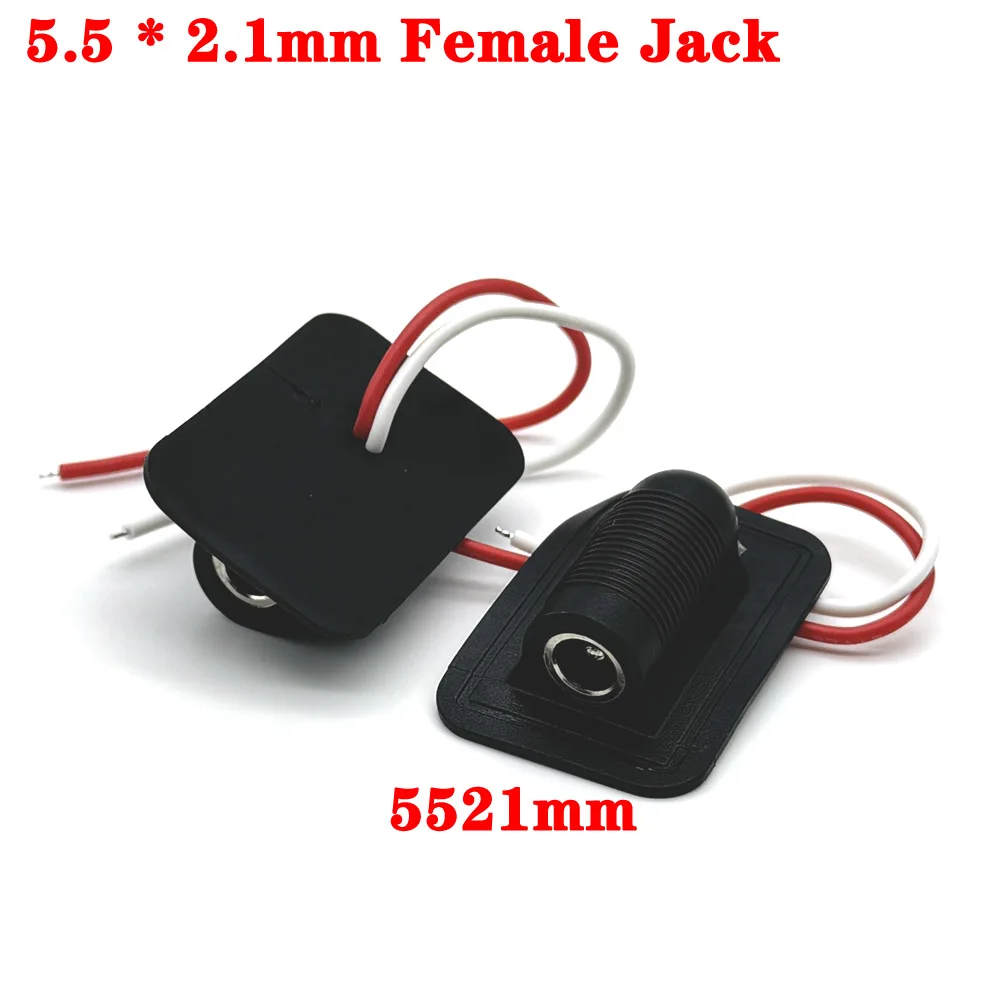 

DC 5.5X 2.1MM female to 5521 With Cable Wired 5.5x2.1mm DC power jack Tips male 2.1mm Connectors adaptor plug adapter 5521