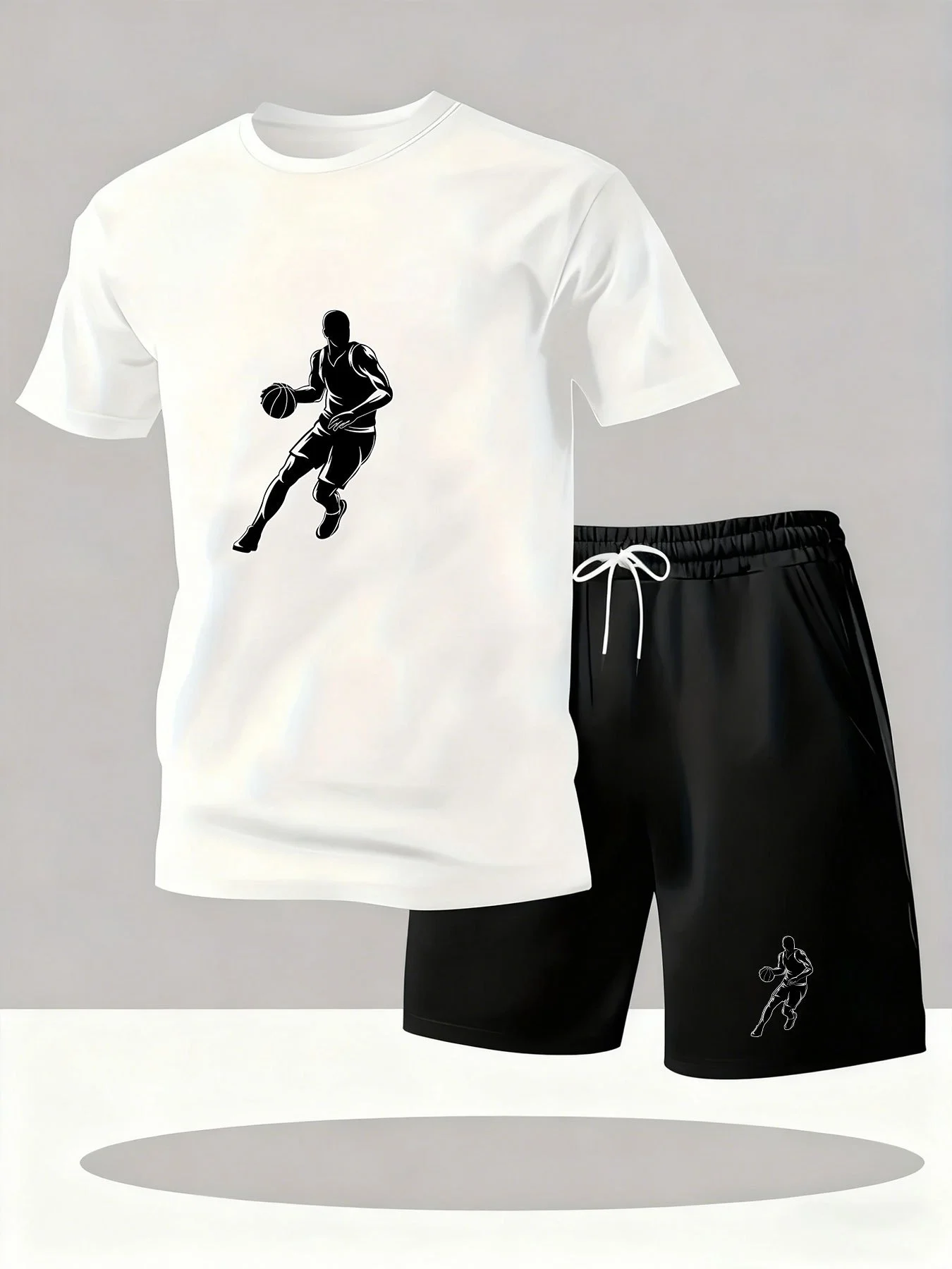

Men's summer running two-piece set, made of fashionable, refreshing and breathable mesh fabric, is perfect for summer exercise
