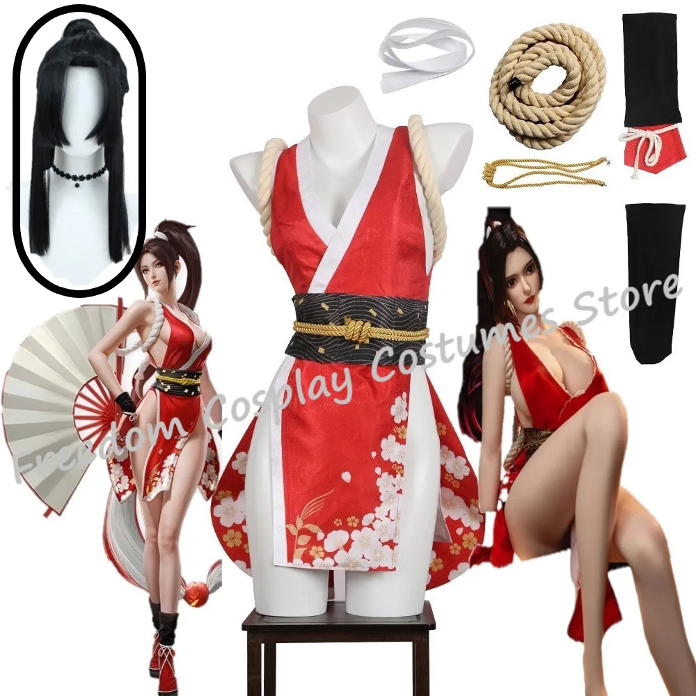 

Mai Shiranui Cosplay Fantasy Game Mortal Kombat Disguise Costume Mai Shiranui Adult Women Halloween sexy Dress Party Clothing