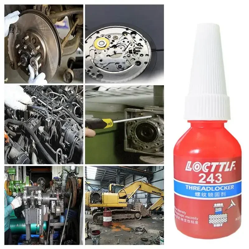 Loctite-sellador de rosca de alta resistencia, 3 piezas, 243, pegamento anaeróbico, 10Ml