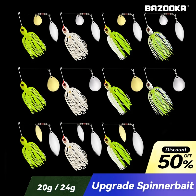 Bazooka Spinnerbait Wire Bait Fishing Lure Spinner Set Metal Hard Sequins Spoon Catfish Willow Wobblers Bass Pike Crap Winter