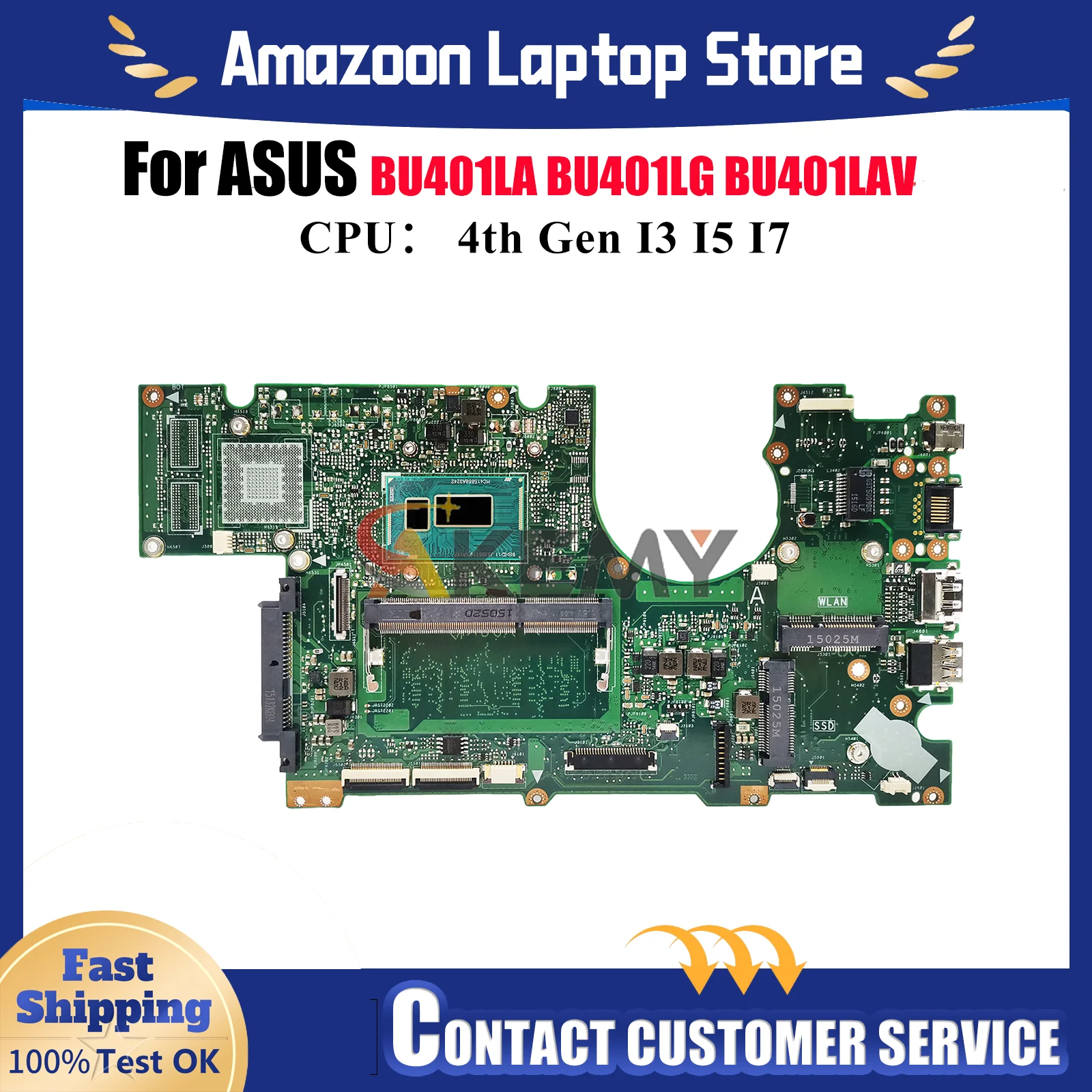 

Материнская плата для ноутбука BU401LA для ASUS ExpertBook BU401LA BU401LAV BU401LG BU401L, материнская плата с процессором I3 I5 I7, 100% тестирование, ОК, быстрая доставка