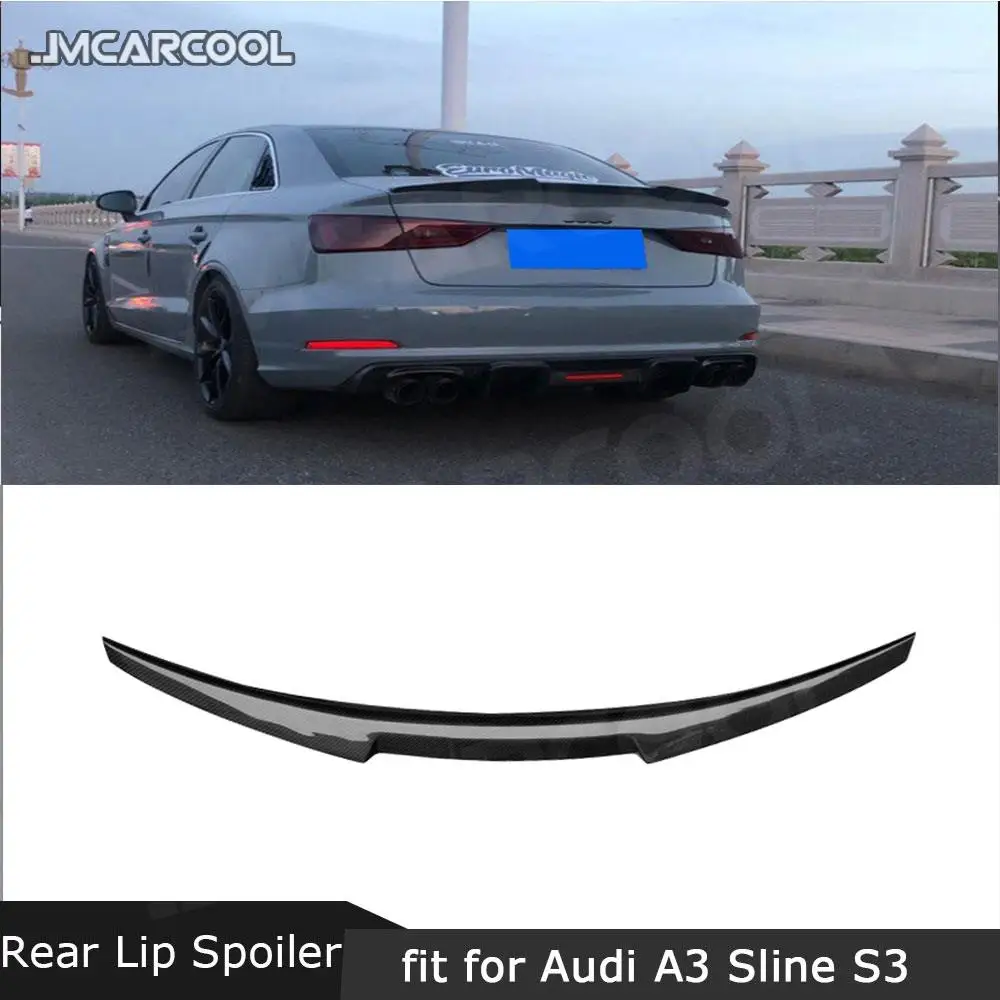 

JMCARCOOL Carbon Fiber FRP Неокрашенный черный задний спойлер багажника для Audi A3 S3 Sedan M4 Style 2013-2019 Auto Racing