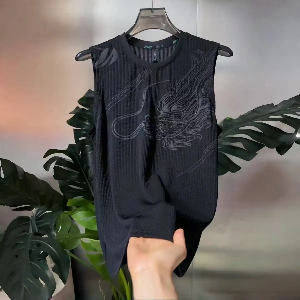 Men's Summer Sleeveless Vest Breathable Loose Sport Thin Base Shirt Inner Wear Large Size Mesh Shoulder Pad Casual Style