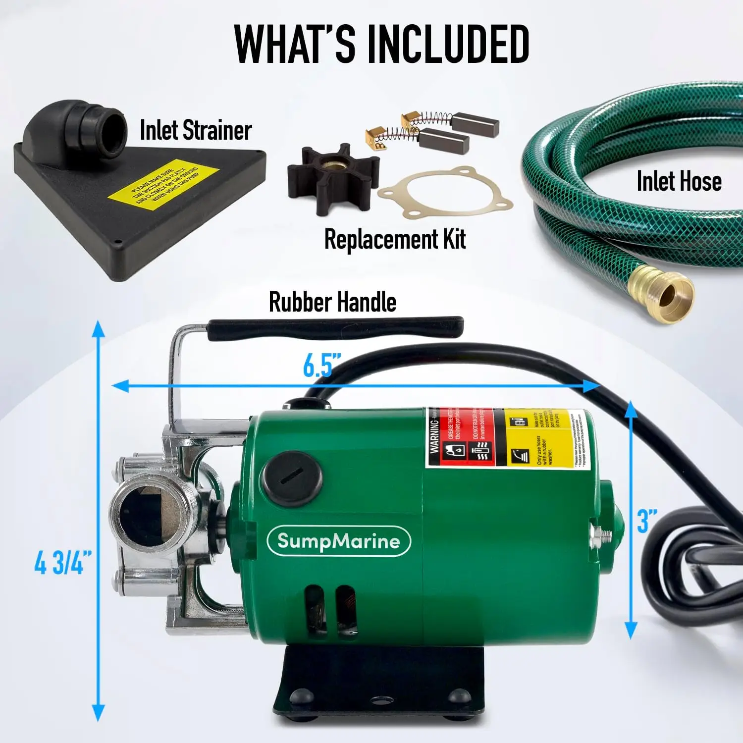 Imagem -02 - Portátil Elétrica Água Transfer Pump Bomba Utilitária Água Mangueira Kit para Remover a Água de 330 Galões 6