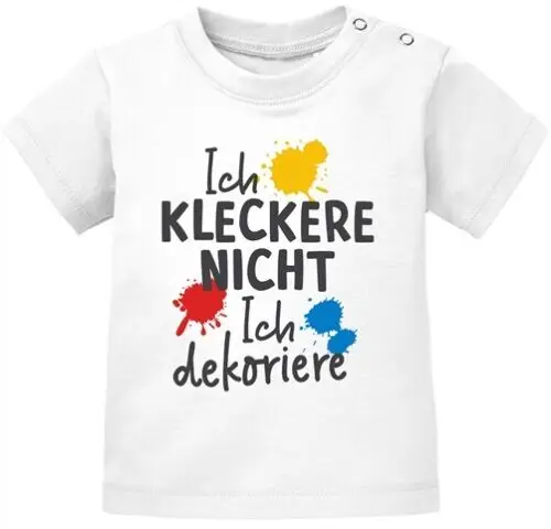 

Детские футболки kurzarm Babyshirt Ich kleckere ich Ich dekoriere Spruch lustig