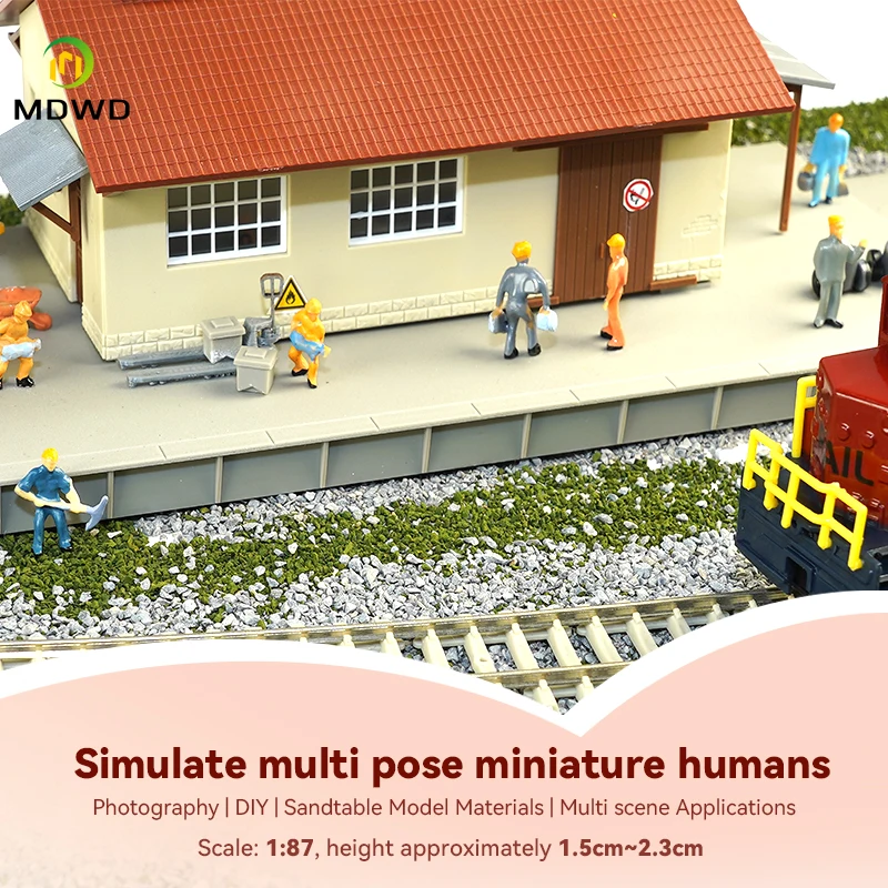 1:87 Ho Scale Model Railway Workers Landscape Model Train Railway Layout Scenery Diy Miniature Dioramas Display Gaming