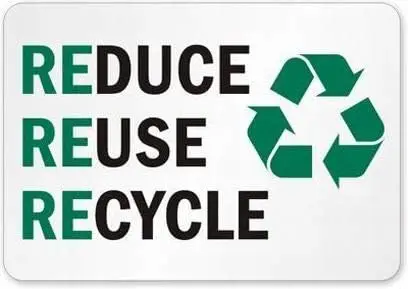 Wall Decor Warning Sign Decor  Tin Metal Signs Reuse Reduce Recycle Sign Safety Sign Novelty Signs-aluminum sign