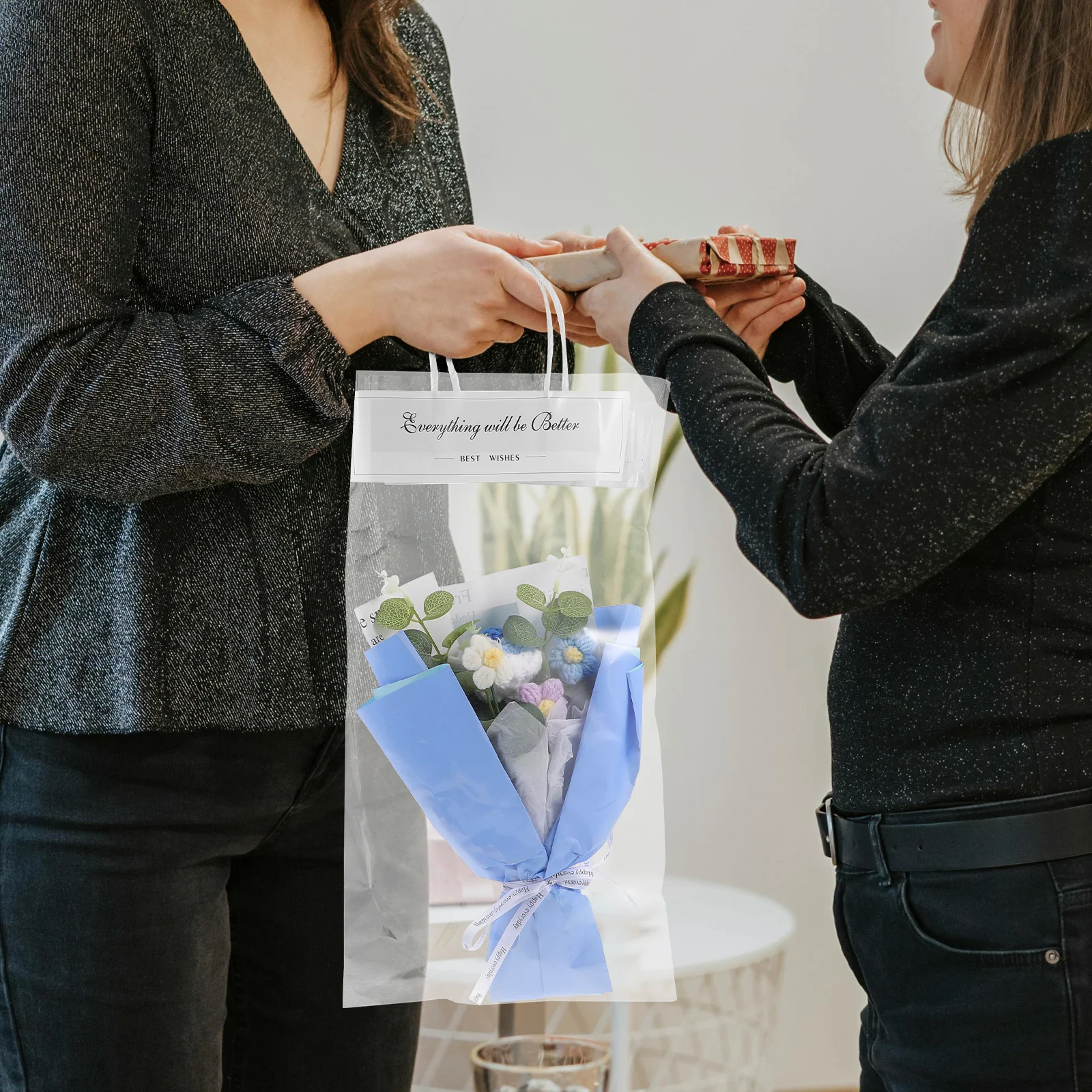 

Artificial Flower CrochetFlower Blue Graduation Gift DecorFlower HandmadeFlower Bouquet CrochetFlower DecorFlowers for Bouquet