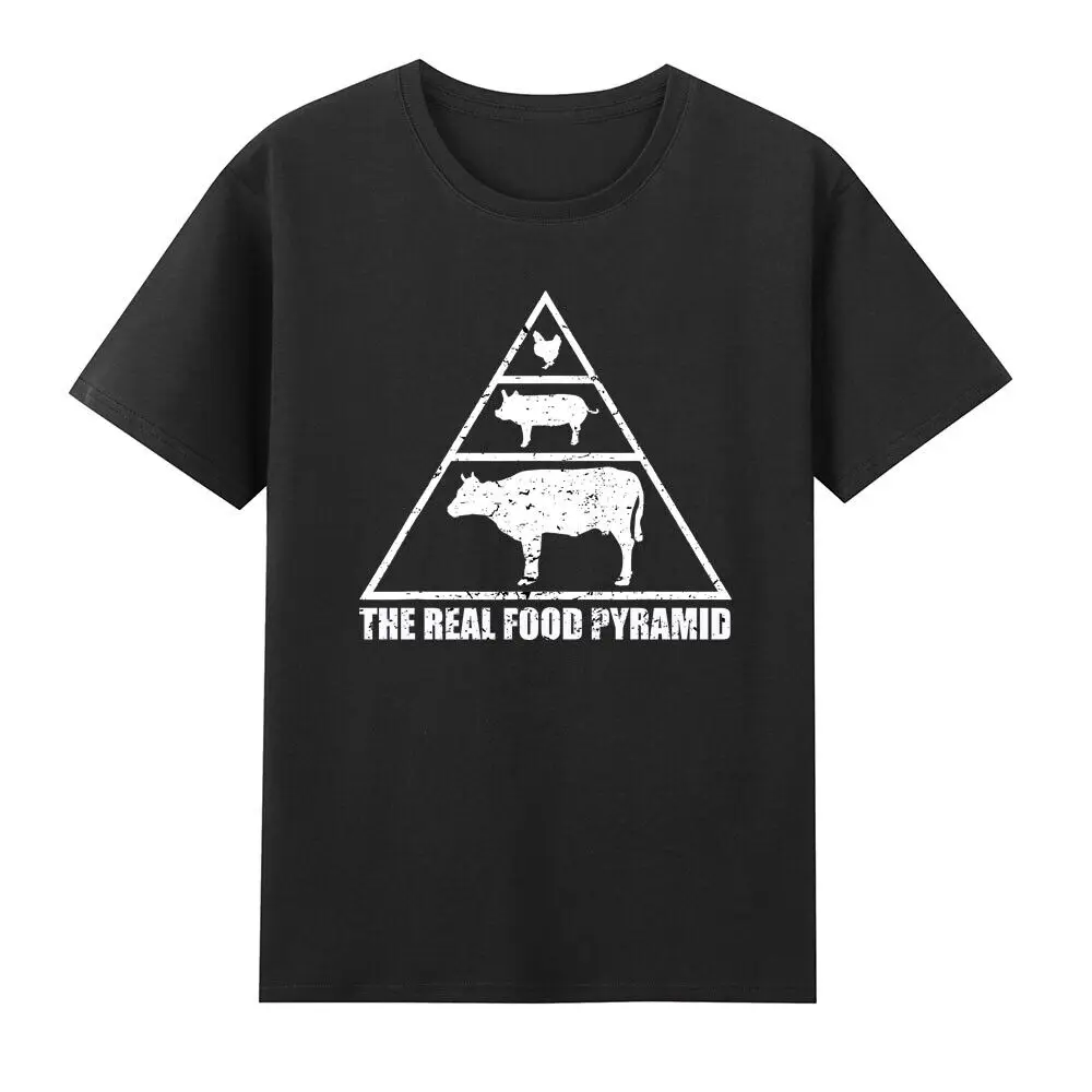 

The Real Food Pyramid Carnivore Meat Eater Funny Saying Gift Retro Men's T-Shirt