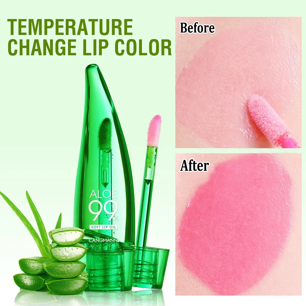 Moisturizing Natural Aloe Vera เปลี่ยนสีลิปกลอส Long Lasting Nutritious Lips Care อุณหภูมิเปลี่ยน Lip Balm ลิปสติก