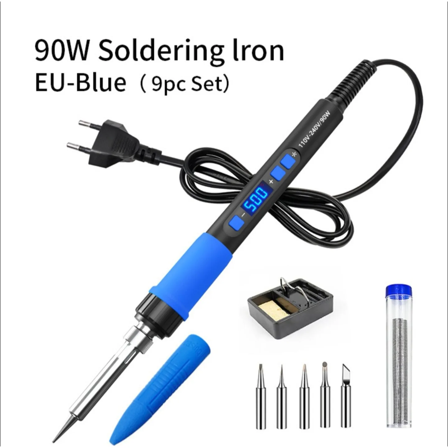 NEW Electric Soldering Iron 9IN1 90W LCD Digital Display 180-500 Adjustable Replaceable Head Soldering Iron Tin Pen Welding Kit