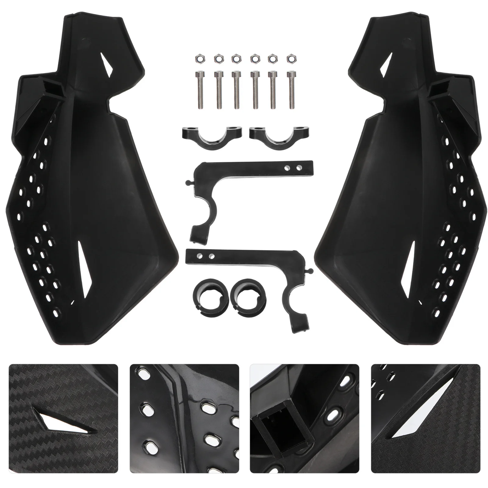 

2Pcs Carbon Fiber Motorcycle Hand Guards Handle Protector Windproof Durable Chic Design Anti-Vibration Balance Weight