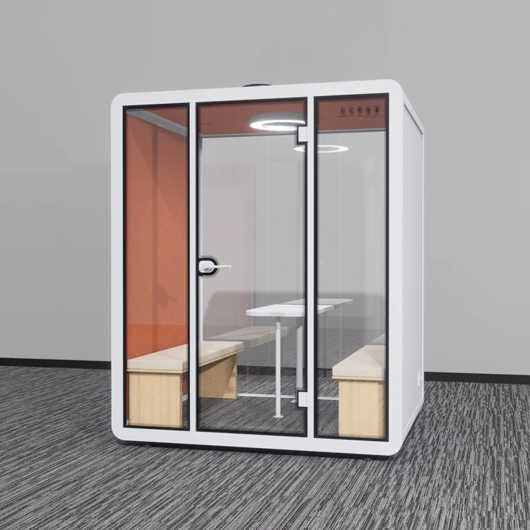 Modern Soundproof Booth 10MM Thickened Glass Modular Design For Home Office School Use Aluminum Alloy Frame Noise Isolation