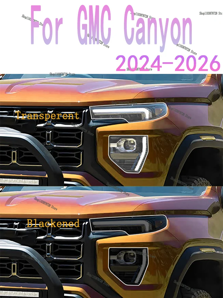 For GMC Canyon 2026 2025 2024 Car Exterior Headlights Anti-Scratch Protective Film Headlamps Repair Sticker Accessories Refi