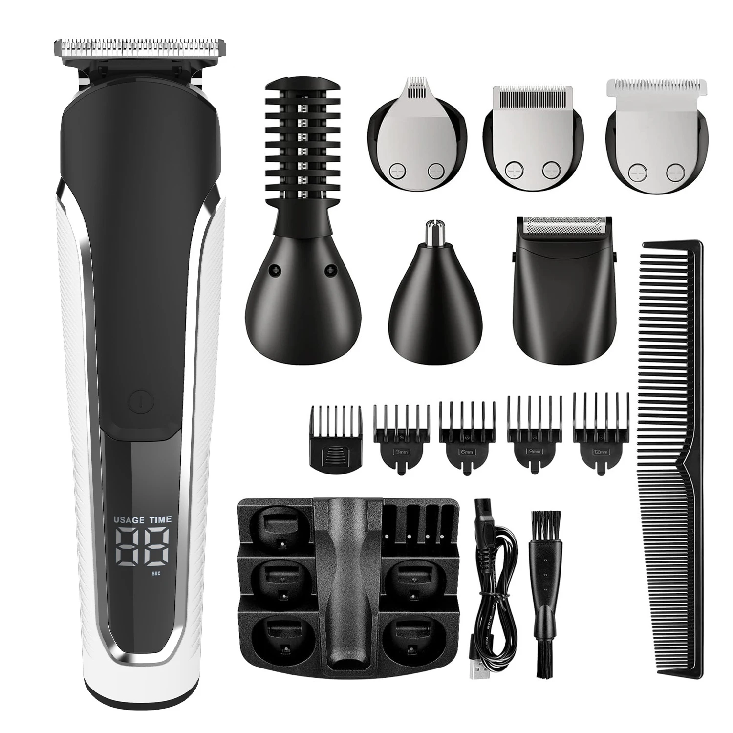 

Hair Clipper Kit for Men Professional Electric Shaver Hair Cutting Machine with Digital Display Hair Trimmer Set