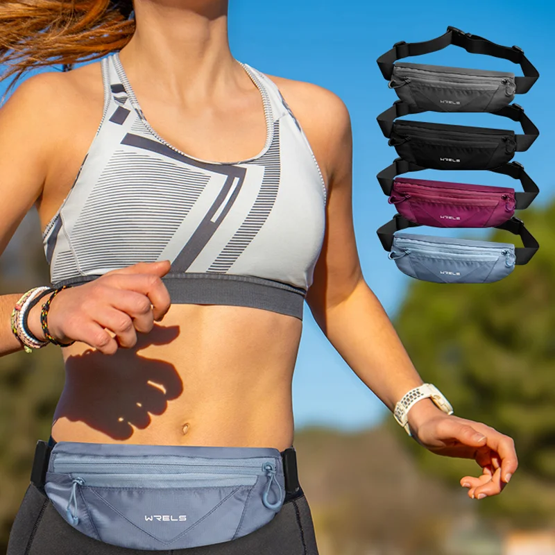 WRELS Man/Woman Running Sports Belt Wasit Pack Pockets Marathon Jogging Bag Outdoor Sports Cycling Phone Waist Bags Waterproof