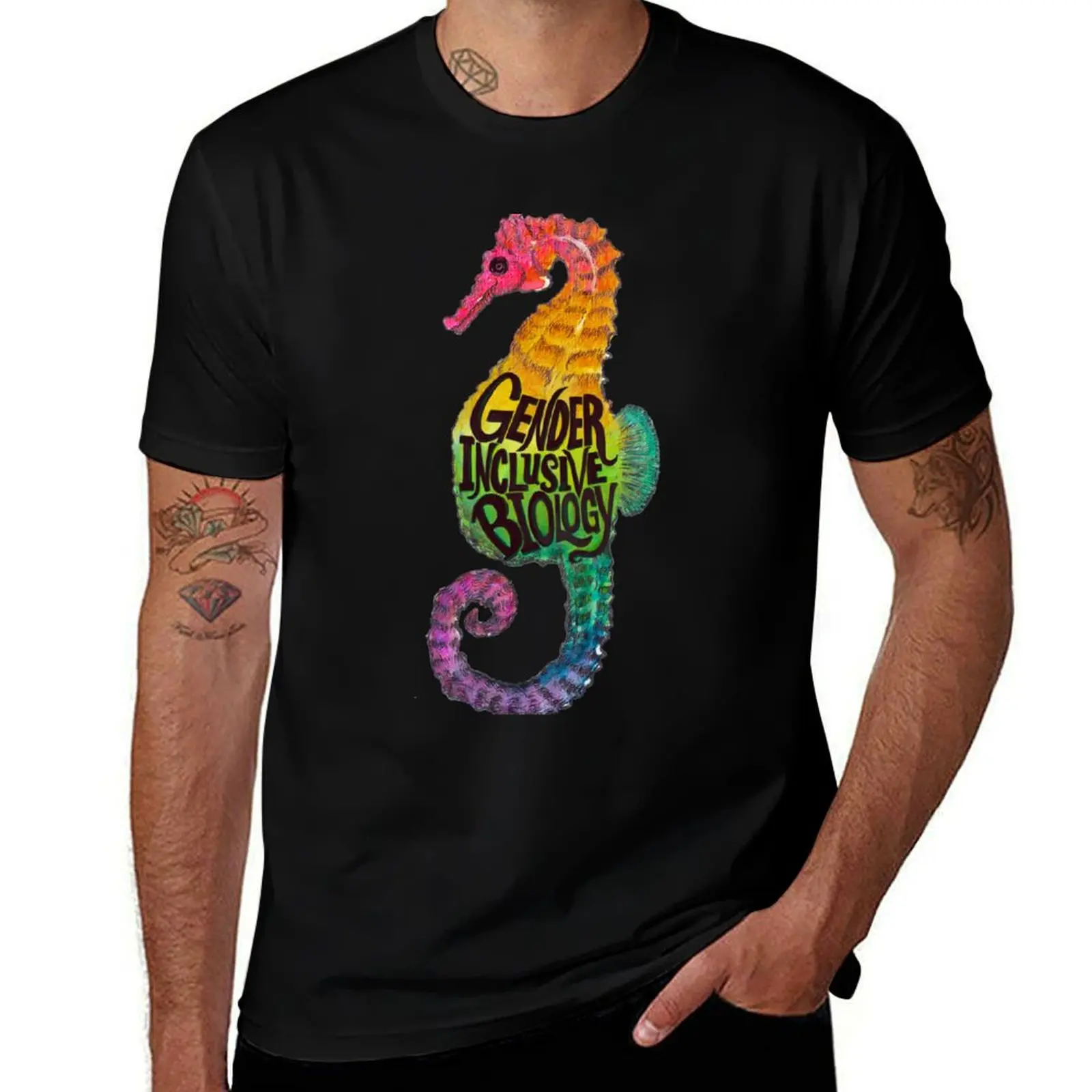 

Rainbow Seahorse Dad T-Shirt t shirts for man pack cotton man t shirt cotton cotton t shirts high quality T-Shirt