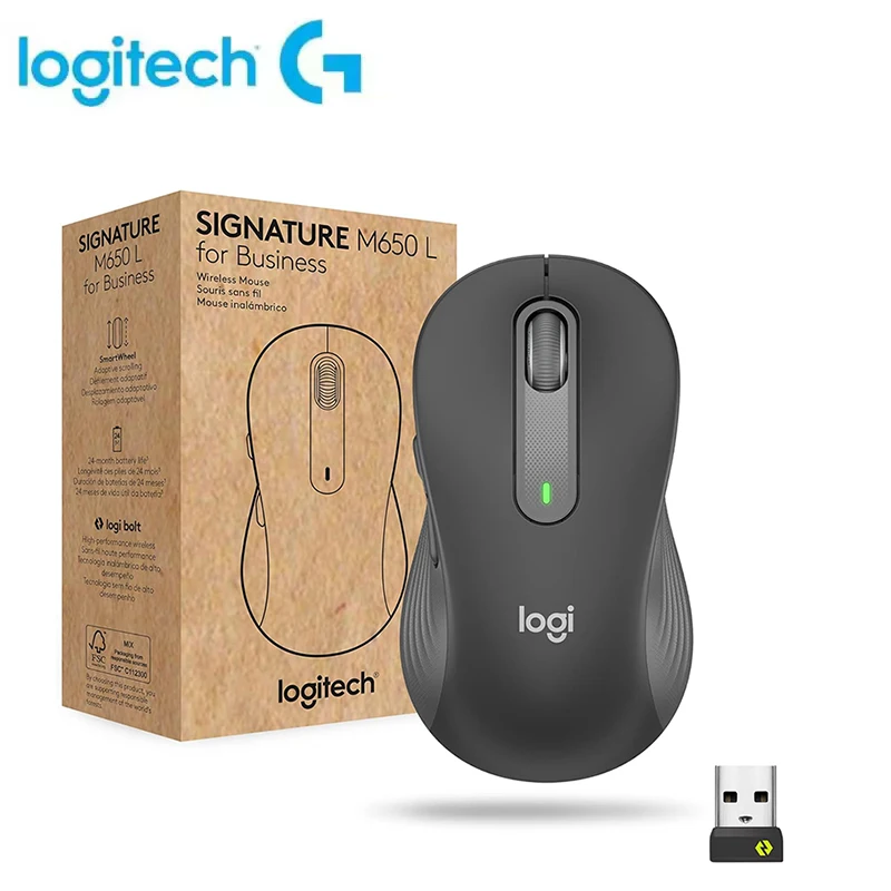 Original Logitech M650L Bluetooth Wireless Mouse Silent Clicks for PC/Mac/Multi-Device/Chromebook Office Laptop